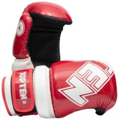 TOP TEN Glossy Block Pointfighter Gloves Red/White