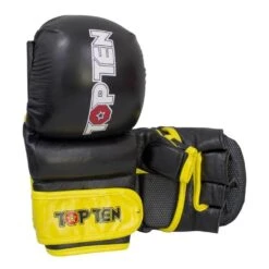 TOP TEN MMA Sparring Gloves "Thumb Guard" Black/Yellow