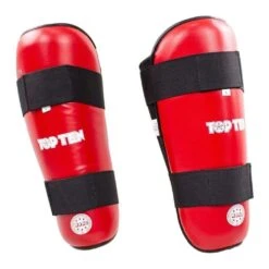 TOP TEN WAKO Shin Guard Red